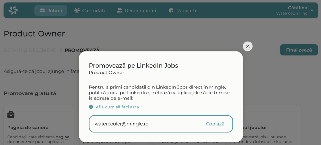 promovare LinkedIn