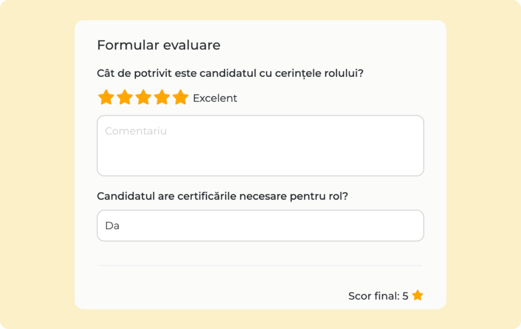 formulare de evaluare (feedback structurat)