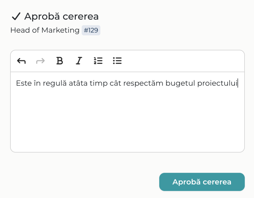 Aproba cerere